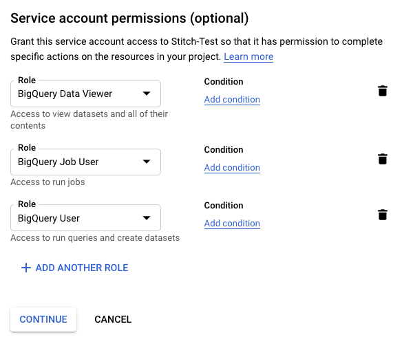 BigQuery read-only roles