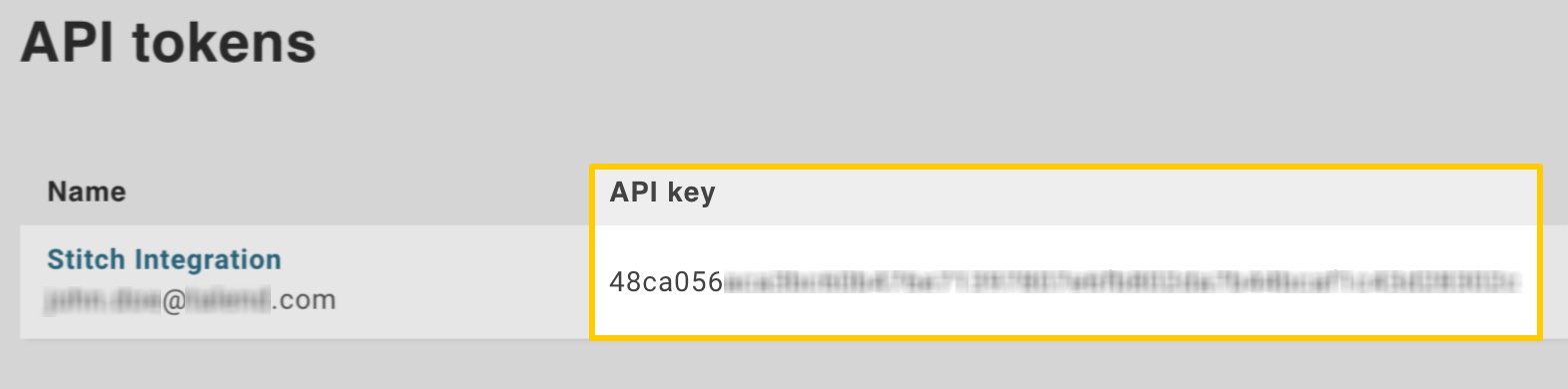 The API key creation page.