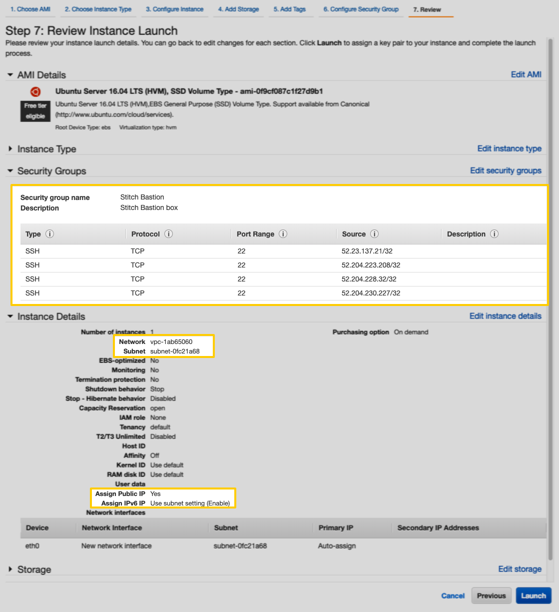 Reviewing the EC2 Instance Details